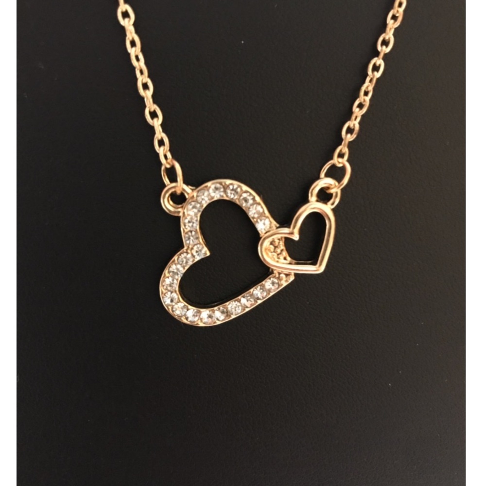 Gold Love Heart Necklace Gold Plated New